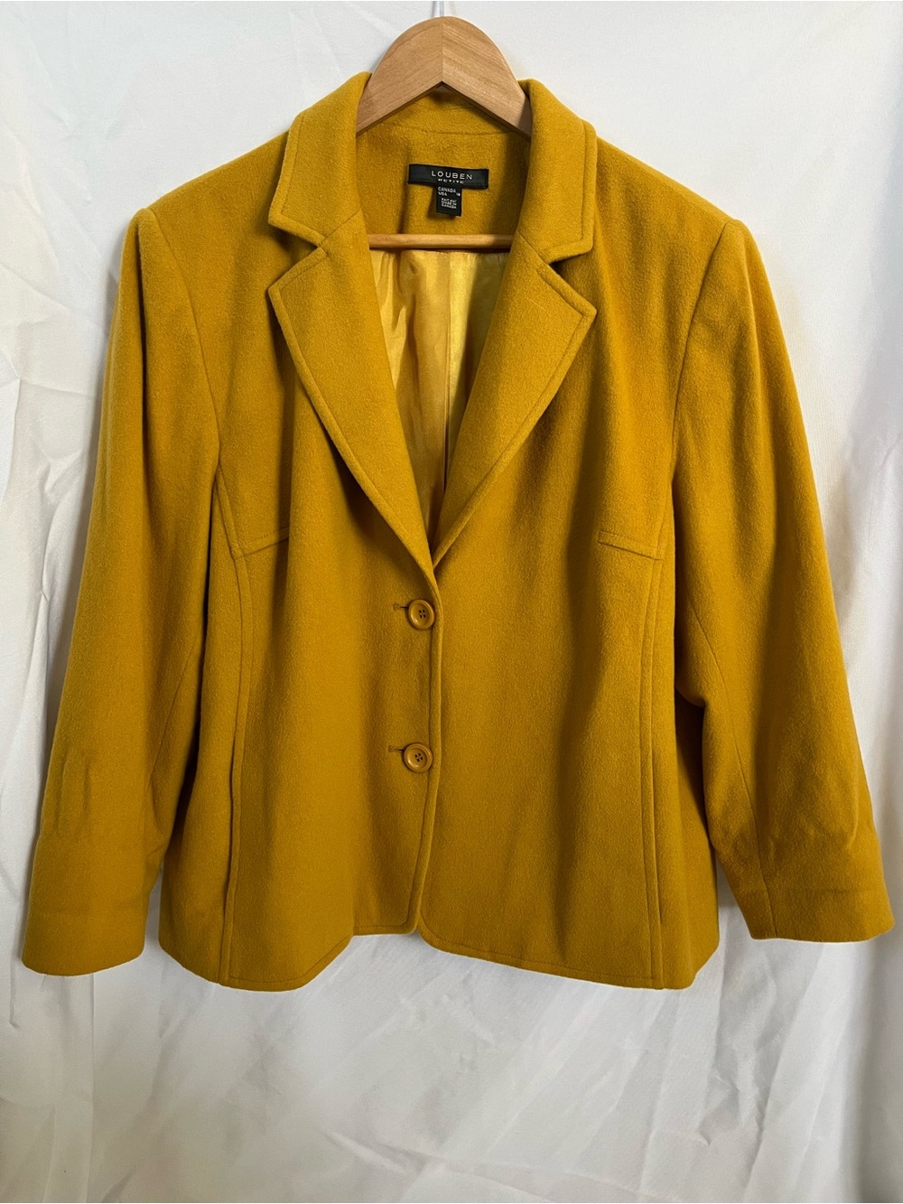 Louben Mustard Yellow Single-Breasted Blazer